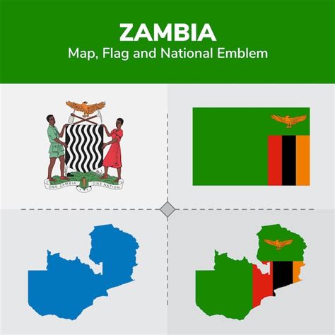 Zambia Map Flag And National Emblem Vector Premium Download