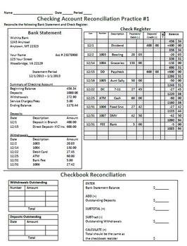 Checking Account Reconciliation Worksheet Promotiontablecovers