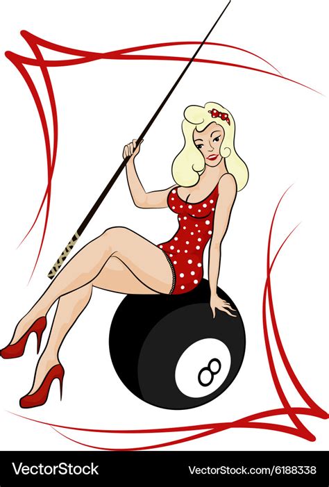 Billiards Girl Royalty Free Vector Image Vectorstock