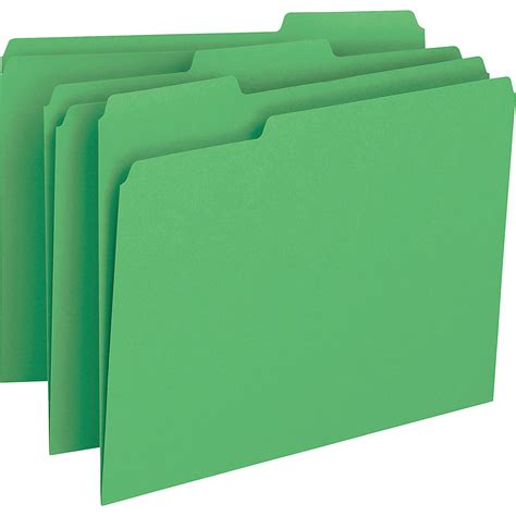 Smead Colored File Folders 13 Cut Tabs Green 100bx Letter 12143