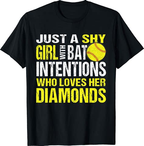 Funny Softball Shirt Girls Softball Player Tee Intentions