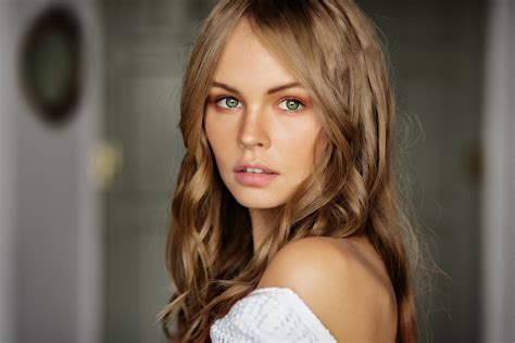Download Blonde Face Green Eyes Russian Model Woman Anastasiya Scheglova Hd Wallpaper By Mark Prinz
