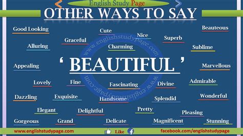 Other Ways To Say Beautiful English Study Page