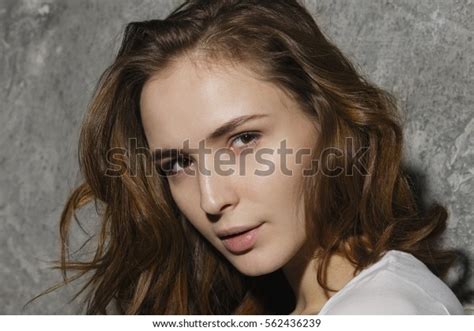 Young Pretty Woman Brown Eyes Brown Stock Photo 562436239 Shutterstock