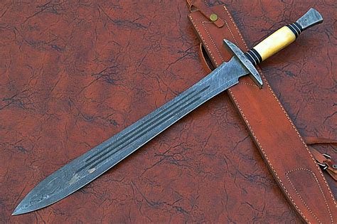 27 Long Sting Sword 19 Long Hand Forged Damascus Steel Double Edge
