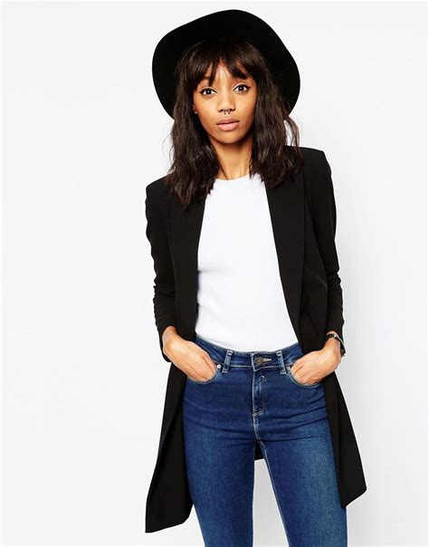 Asos Asos Double Breasted Longline Jacket At Asos