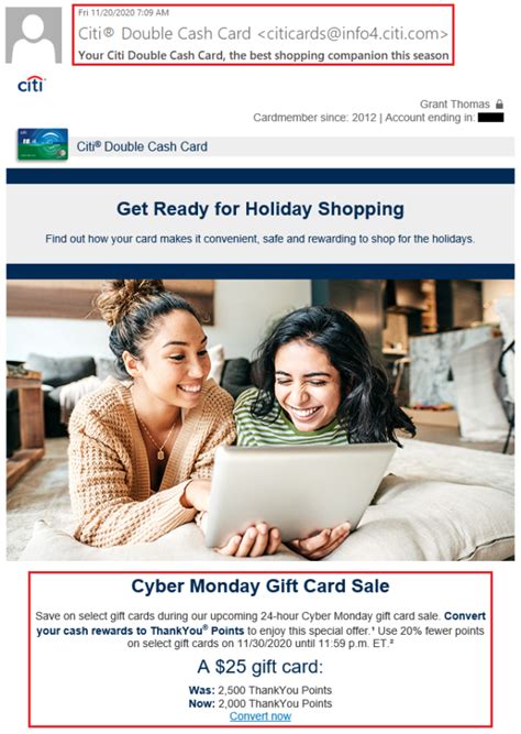 Cyber monday gift card deals. Citi ThankYou Points Cyber Monday Gift Card Sale (Redeem 20% Fewer TYPs on Nov 30)