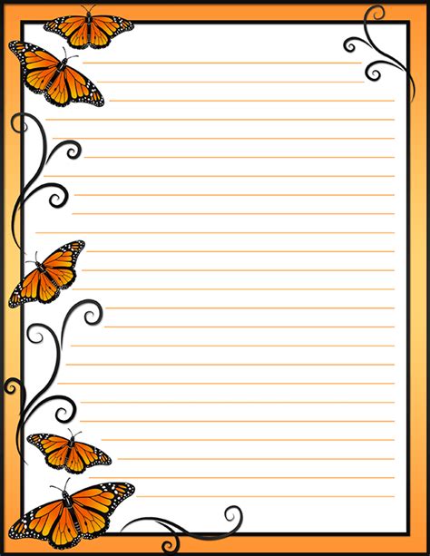 Decorative Printable Lined Paper With Border Printable Templates