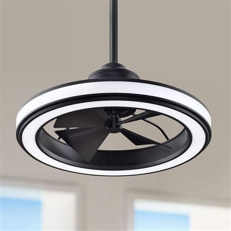 The unique design delivers the best of both worlds. 24" Fanimation Gleam Black Finish Damp Location Modern LED ...