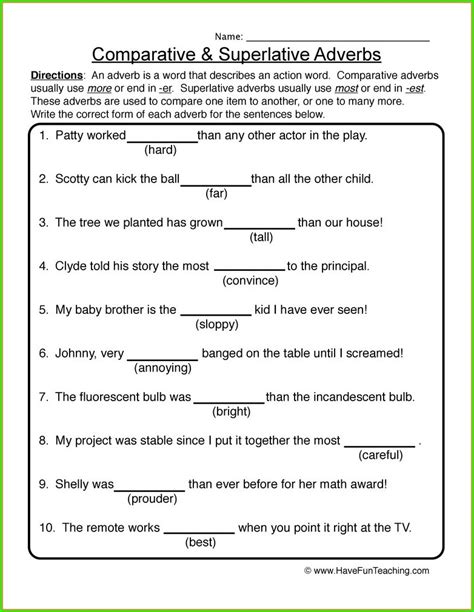 Worksheets On Adverbs For Grade 2