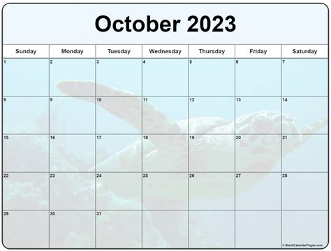 Collection Of October 2023 Photo Calendars With Image Filters