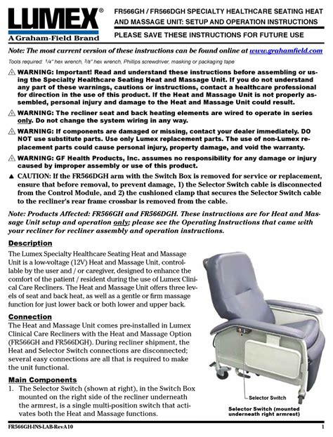 Graham Field Lumex Fr566gh Setup And Operation Instructions Pdf