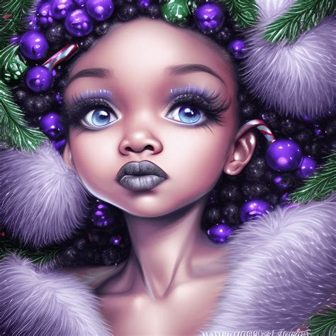 amazingly detailed black girl christmas graphic · creative fabrica