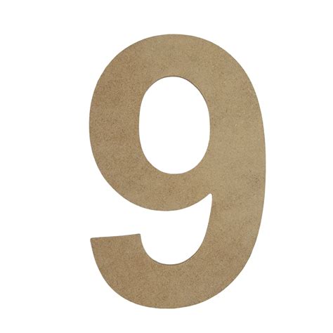 Wooden Number Unfinished Arial Font Craft Cutout