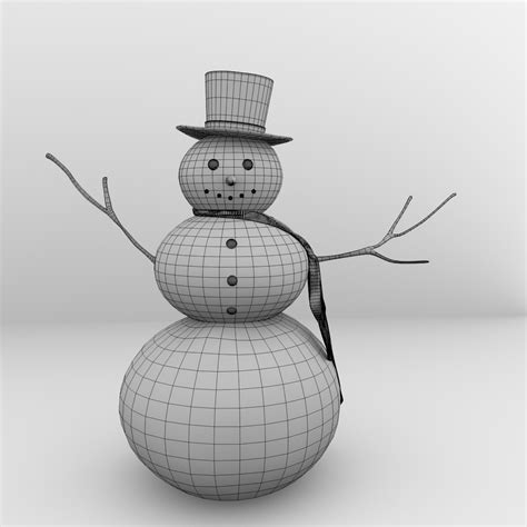 Snowman 3d Model Obj 3ds Fbx Blend Dae