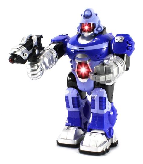 Marching Battery Operated Android Toy Robot For Kids With Cool Blaster