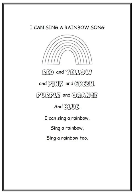 Sing A Rainbow Lyrics Rainbow Songs Songs Singing