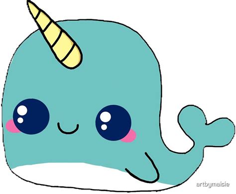 Kawaii Narwhal Stickers By Artbymaisie Redbubble