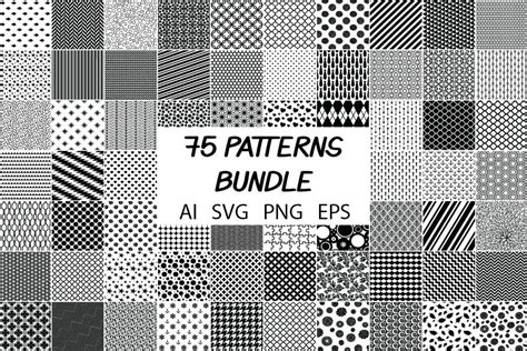 75 Patterns Svg Bundle Background Pattern Svg Cut Files By Doodle