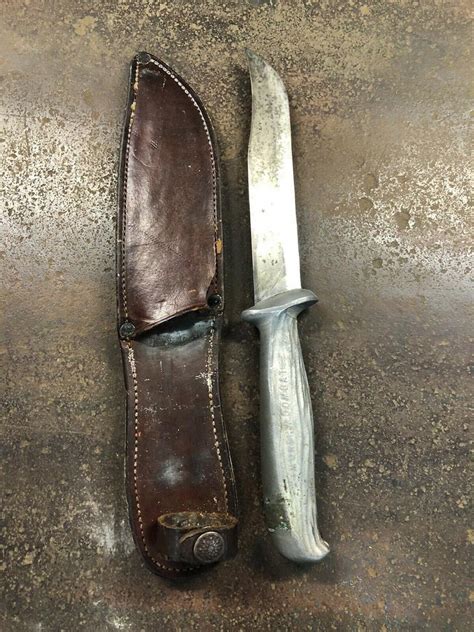 Vintage 1940s Ww2 Us Murphy Combat Knife With Leather Sheath Original