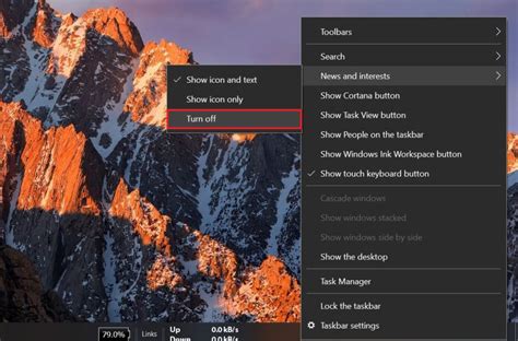 How To Hide News And Interests Widget On Windows 10 Taskbar Images