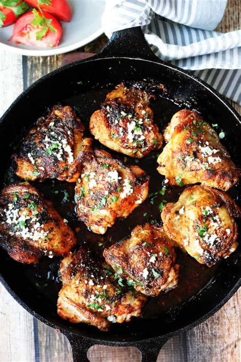 Season the chicken with salt and pepper. Olive Oil Chicken Thighs Mediterranean Style | Recipe ...