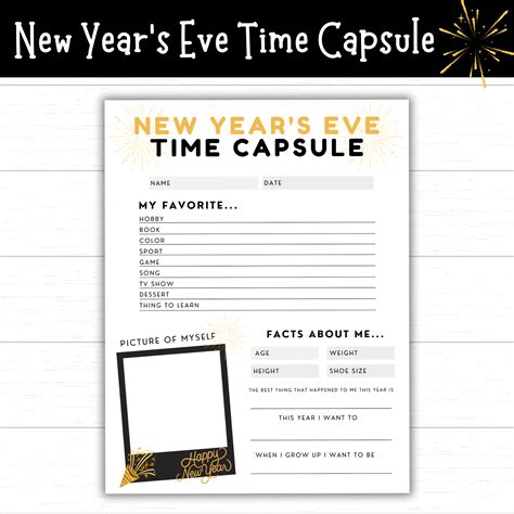 Printable New Years Eve Time Capsule Mom Wife Busy Life