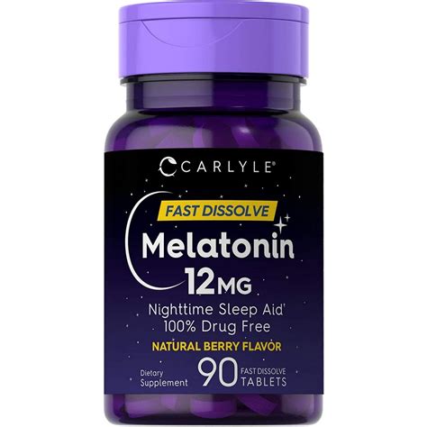 Melatonin 12 Mg Fast Dissolve 90 Tablets Nighttime Sleep Aid