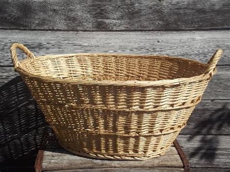 Each of our clothes baskets for laundry is crafted to be the perfect complement for any vintage, rustic, country, farmhouse, or primitive décor style. natural wicker laundry basket, wash line laundry room ...