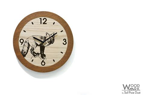 Wooden Round Clock Face Laser Engraved Simple Solid Wood Etsy