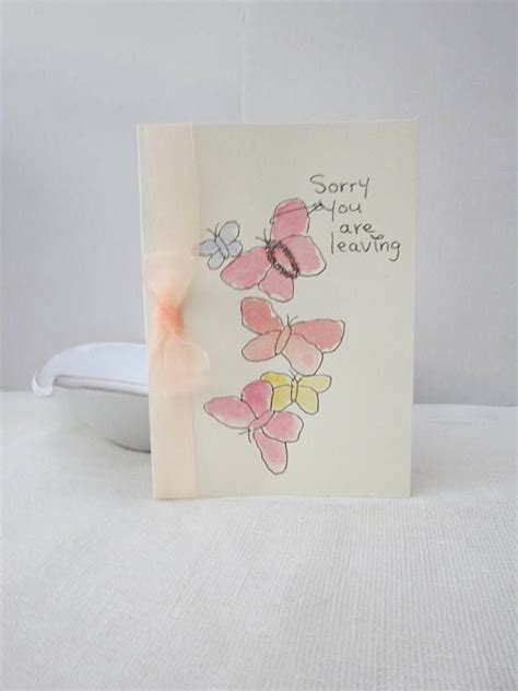 Leaving Card Watercolour Card Sorry You Are Leaving Card Etsy Uk
