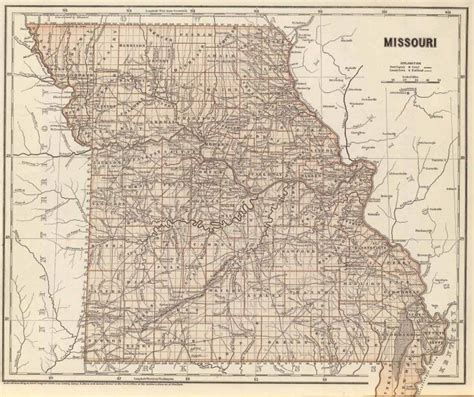 Old Historical City County And State Maps Of Missouri Texas County