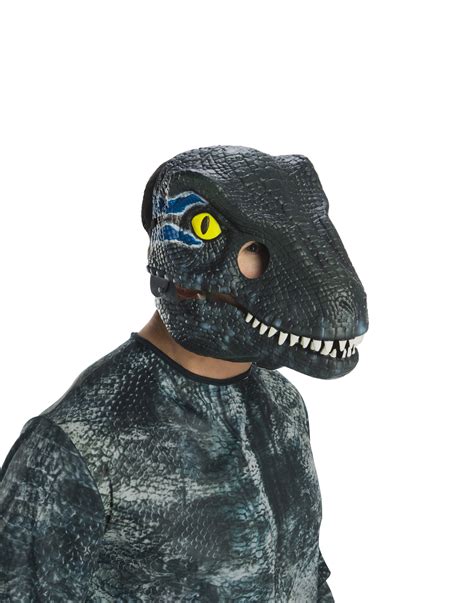 Jurassic World 2 Mens Adult Velociraptor Blue Dinosaur Movable Jaw Mask