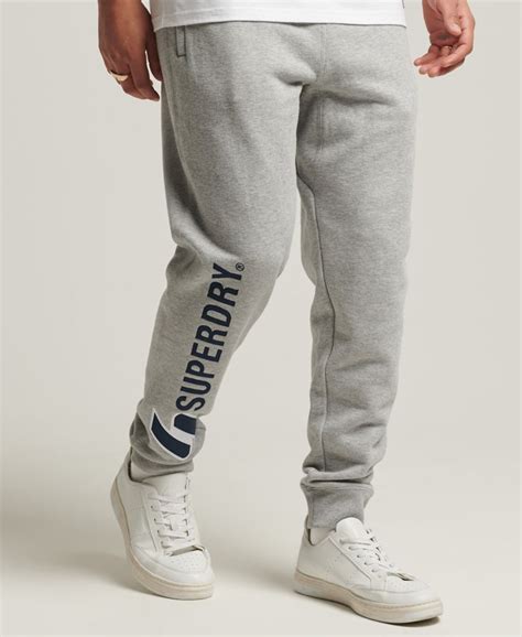 mens applique joggers in grey marl superdry