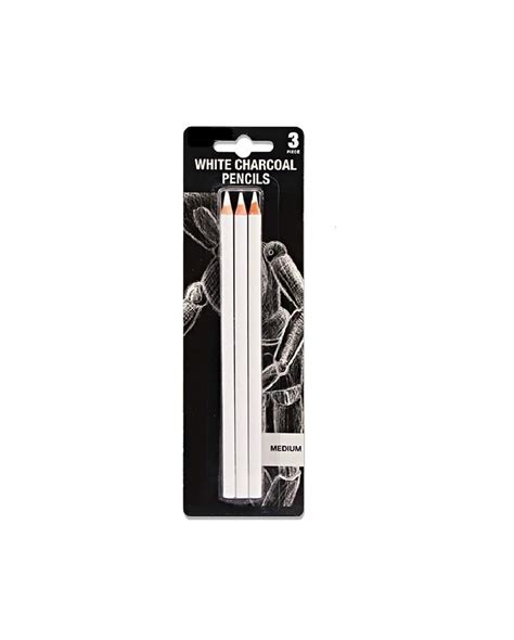 R H Lifestyle 3pcs White Highlight Sketch Charcoal Pencil Standard For