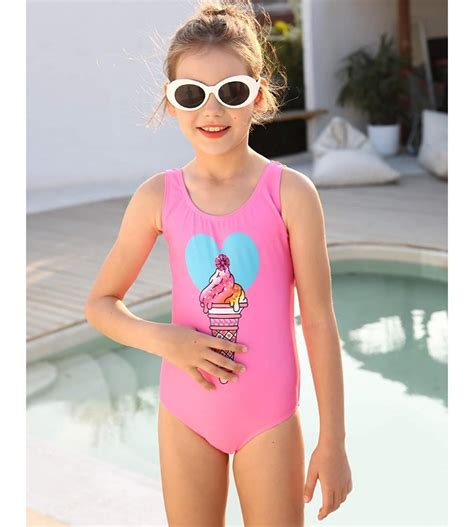 Girls Piece Swimsuit Cute Pink Bathing Suit Size Pink Ice