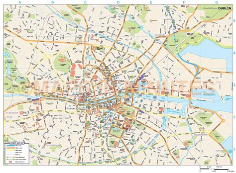 Royalty Free Dublin City Map In Illustrator And Pdf Vector Format