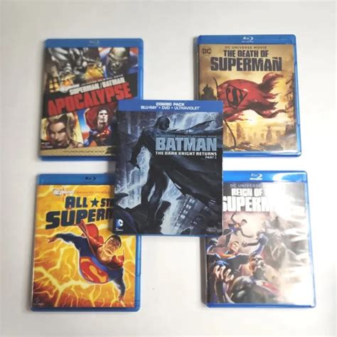 dc universe animated blu ray dvd movies lot 5 superman batman superhero 40 00 picclick
