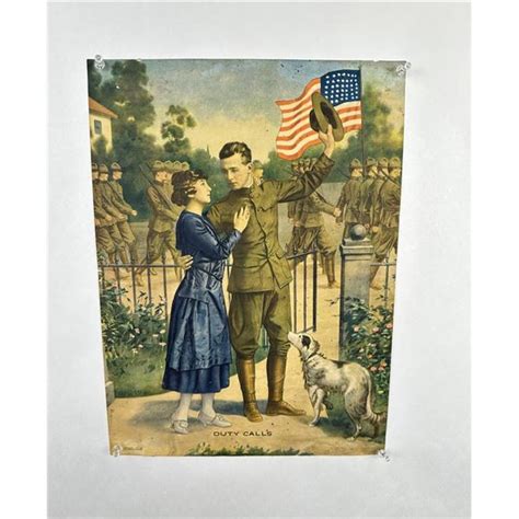 Wwi Ww1 Patriotic Duty Calls Poster Lithograph