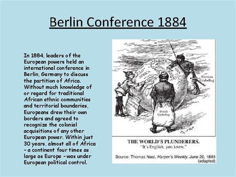 The Scramble For Africa Berlin Conference 1884 In
