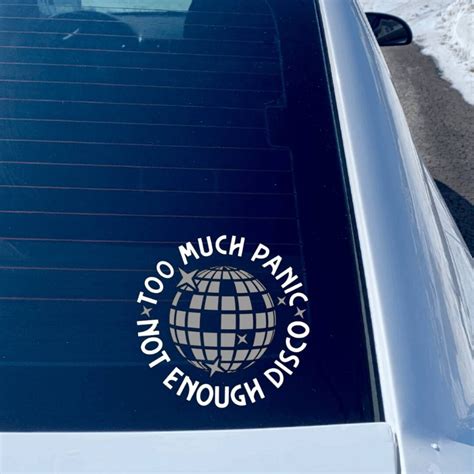 Too Much Panic Not Enough Disco Car Decal Etsy