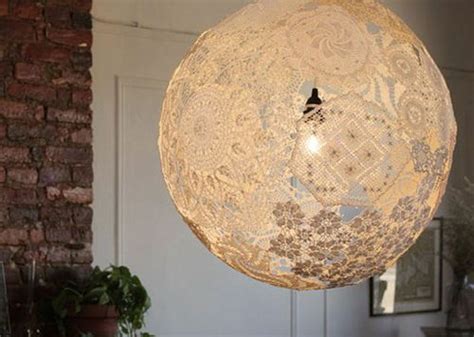 Pendant Made From Vintage Doilies Lace Lamp Diy Lace Lamp Shade