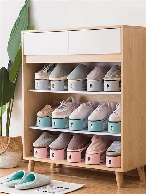1pc Double Layer Integral Shoes Storage Rack In 2020 Shoe Storage