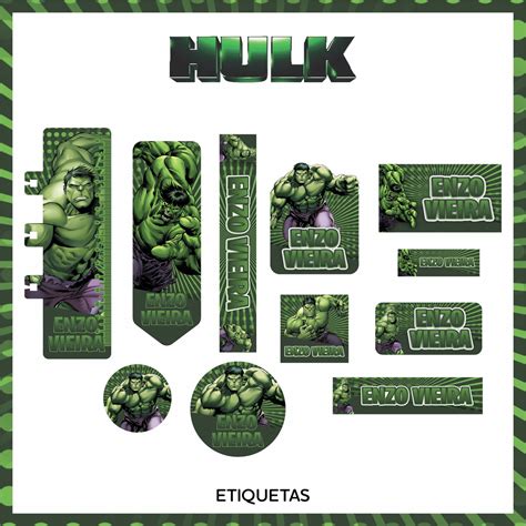 Etiqueta Escolar Hulk Elo7 Produtos Especiais