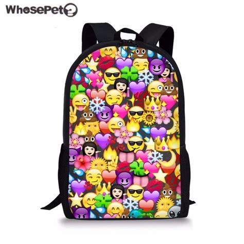 Whosepet Kids School Bags Funny Emoji Face Primary Schoolbag For