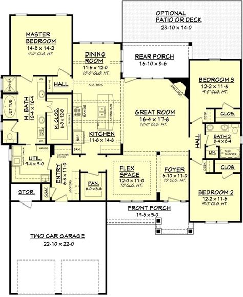 Ranch house plans display minimal exterior detailing, but key features include wide picture windows, narrow supports for porches or overhangs, and decorative shutters. Elegant Ranch Style House Plans With Full Basement - New ...