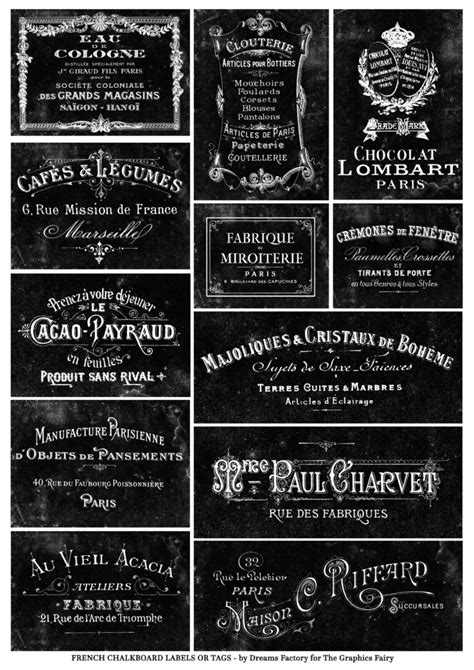 French Printable Chalkboard Labels Or Tags Free