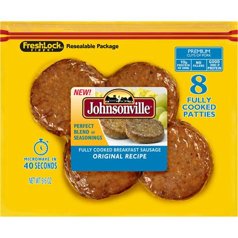 Johnsonville Original Recipe Fully Cooked Breakfast Patties 96 Oz 8