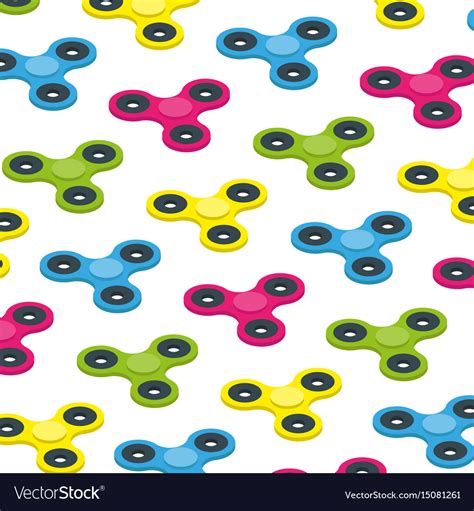 Fidget Spinner Isometric Colorful Background Kid Vector Image