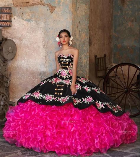 Pink And Black Quinceanera Dresses